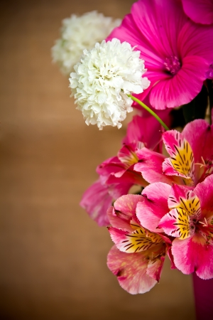 bouquet of flowers in a cauldronの写真素材
