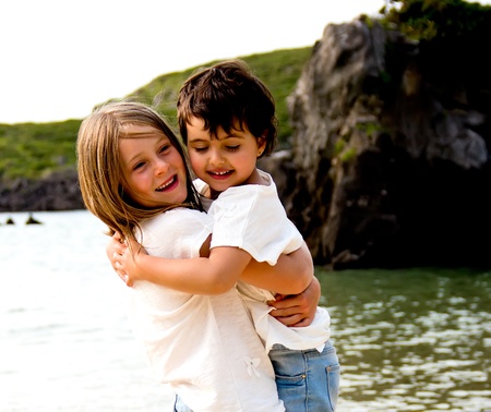 little girls on the beach