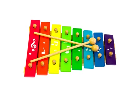 xylophone toy isolated on whiteの写真素材