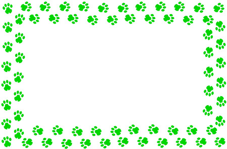 image composed with leopard footprints and plain backgroundの写真素材