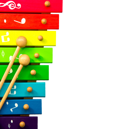 xylophone toy isolated on whiteの写真素材