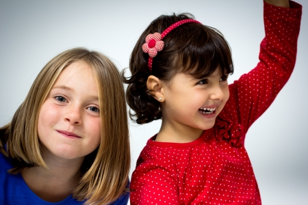 portrait of two little girlsの写真素材