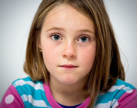 portrait of a little girl. Studio shot.の写真素材
