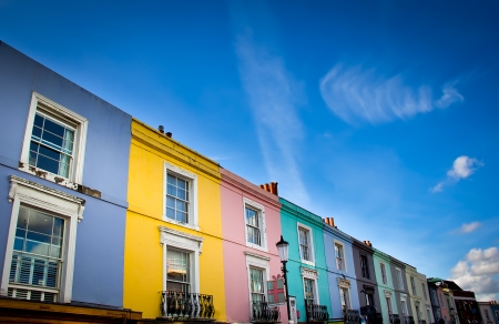 notting hill houses in portobello road marketのeditorial素材