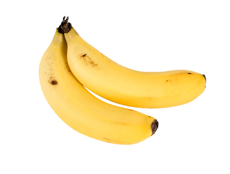 two bananas isolated on whiteの写真素材