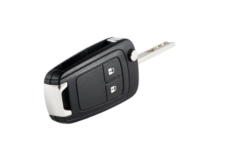 car key isolated on whiteの写真素材