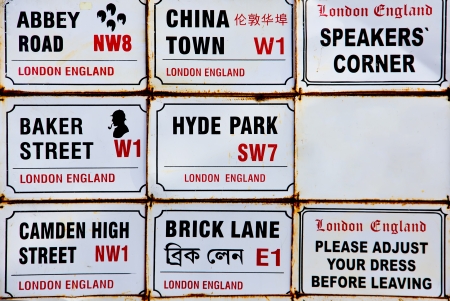 several old signs of londonのeditorial素材