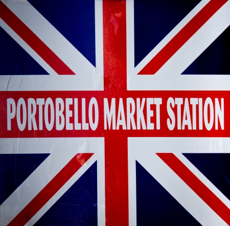 detail of portobello market signのeditorial素材