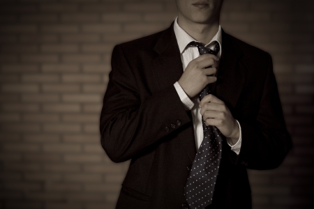 man in suit without headの写真素材
