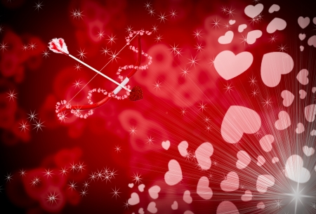 Valentine Hearts Background. Valentines Red Abstract Wallpaperの写真素材