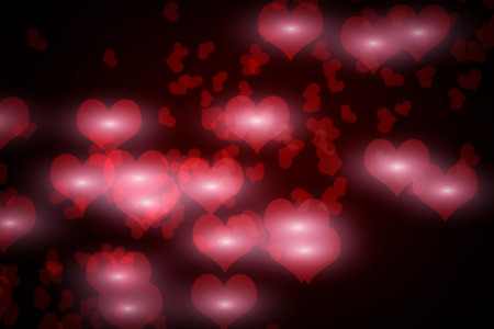 Valentine Hearts Background. Valentines Red Abstract Wallpaperの写真素材