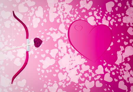 Valentine Hearts Background. Valentines Red Abstract Wallpaperの写真素材
