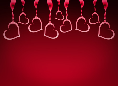 Valentine Hearts Background. Valentines Red Abstract Wallpaperの写真素材