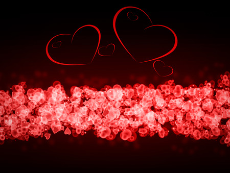 Valentine Hearts Background. Valentines Red Abstract Wallpaperの写真素材