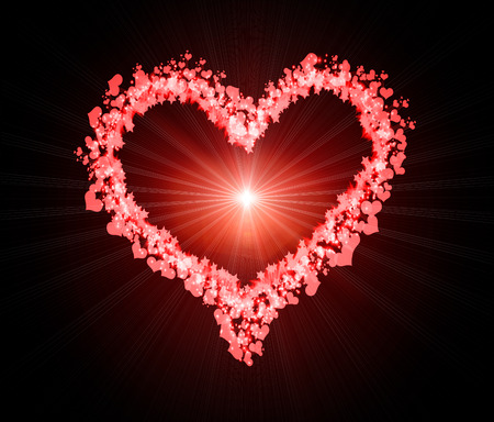 Valentine Hearts Background. Valentines Red Abstract Wallpaperの写真素材