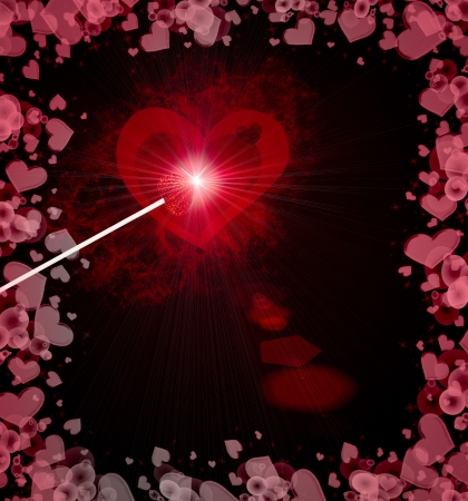 Valentine Hearts Background. Valentines Red Abstract Wallpaperの写真素材