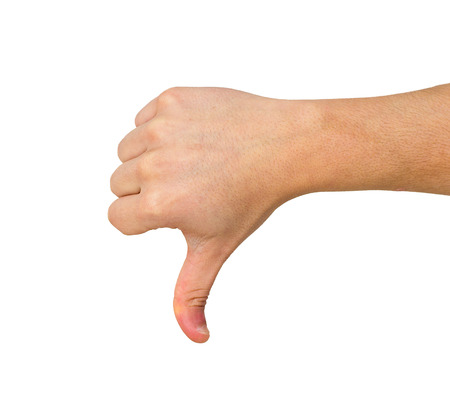 gesture hand isolated on whiteの写真素材