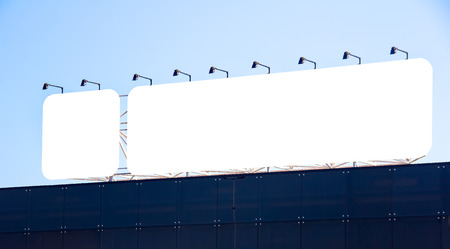 Empty billboard with white backgroundの写真素材