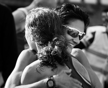 GIJON, SPAIN - MAY 2014: Participants in the annual half marathon in the city of Gijon, Spain, on Saturday, May 3, 2014.のeditorial素材