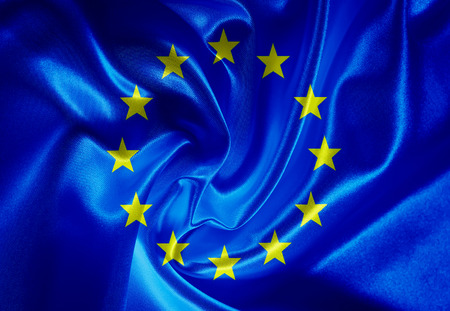 European flag fabric with wavesの写真素材