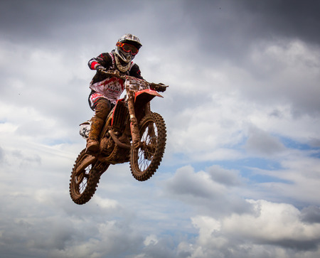 GIJON, SPAIN - MAY May 2014: Participants in the MX State  Championship held in the city of Gijon, Spain, on Saturday, May 24, 2014.のeditorial素材