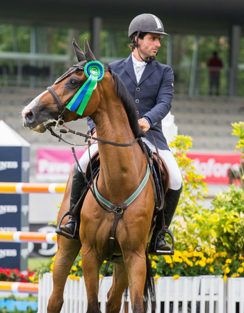 GIJON, SPAIN           Aug 2014:  Participants in the " International Jumping Competition CSIO 5 Gijon 2014"  Spain, from July 31 to August 4のeditorial素材