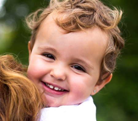 Portrait of a little baby smilingの写真素材