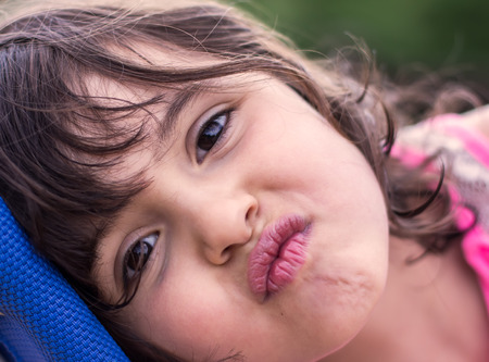 Little girl portrait in summerの写真素材