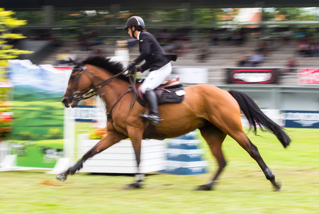 Participants in an international horse jumping competitionのeditorial素材