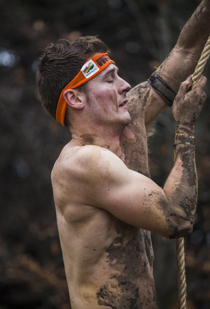 GIJON, SPAIN Jan 18 2015:  Participants in the " Farinato Race "  held in the spanish city of Gijon, on 18 January, 2015のeditorial素材