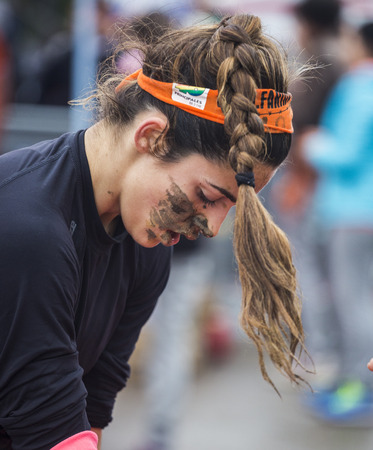 GIJON, SPAIN Jan 18 2015:  Participants in the " Farinato Race "  held in the spanish city of Gijon, on 18 January, 2015のeditorial素材