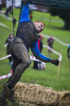 GIJON, SPAIN Jan 18 2015:  Participants in the " Farinato Race "  held in the spanish city of Gijon, on 18 January, 2015のeditorial素材