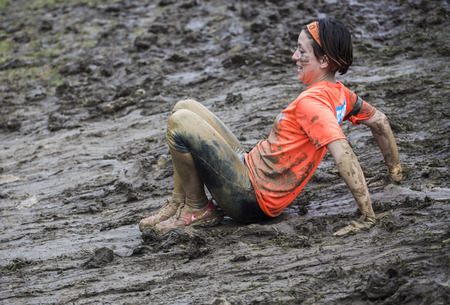 GIJON, SPAIN Jan 18 2015:  Participants in the " Farinato Race "  held in the spanish city of Gijon, on 18 January, 2015のeditorial素材