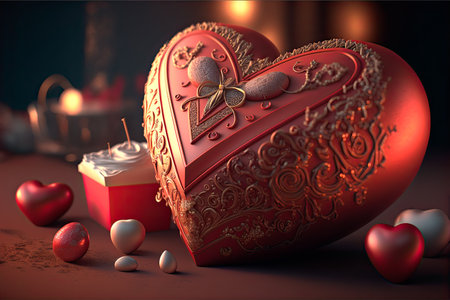 Heart. Valentine's Day concept. Generative AIの素材