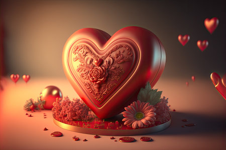 Heart. Valentine's Day concept. Generative AIの素材