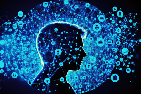 Businessman facing the immesity of globalization. Generative AIの素材