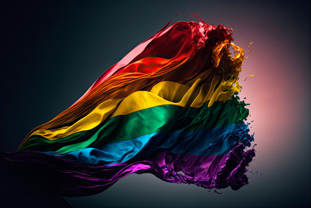 Rainbow flag. LGBT concept. Generative AIの素材