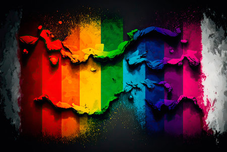 Rainbow flag. LGBT concept. Generative AIの素材