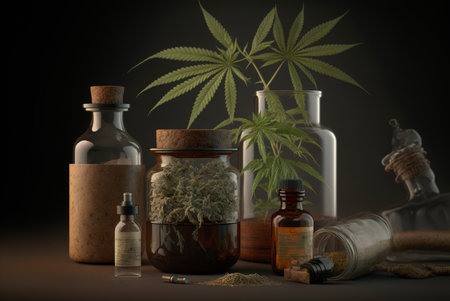 Cannabis plants for therapeutic use. Generative AIの素材