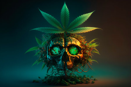 Cannabis plants. Generative AIの素材