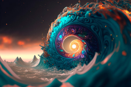 psychic waves concept. Generative AIの素材