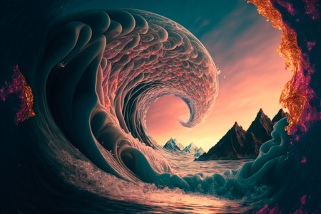 psychic waves concept. Generative AIの素材