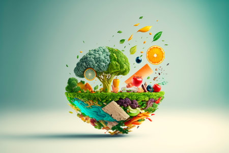 Healthy food concept. Generative AIの素材