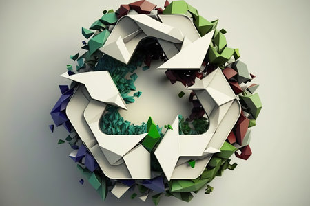 Recycling logo. 3D rendering. Generative AIの素材