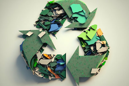 Recycling logo. 3D rendering. Generative AIの素材