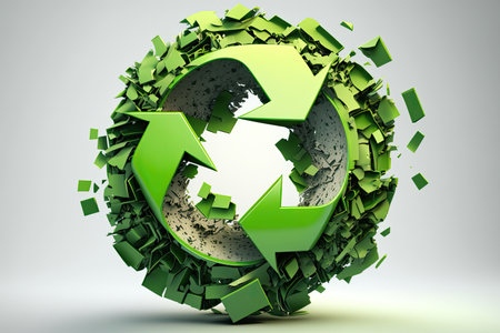 Recycling logo. 3D rendering. Generative AIの素材