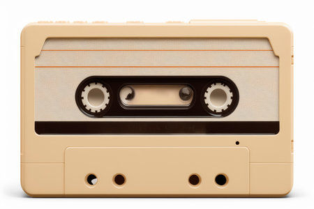 Old cassette tape isolated on white. Generative AIの素材
