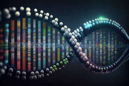 DNA sequence. Generative AIの素材