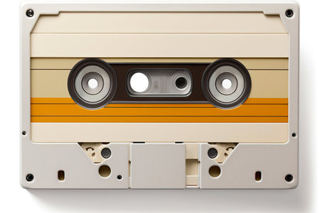 Old cassette tape isolated on white. Generative AIの素材
