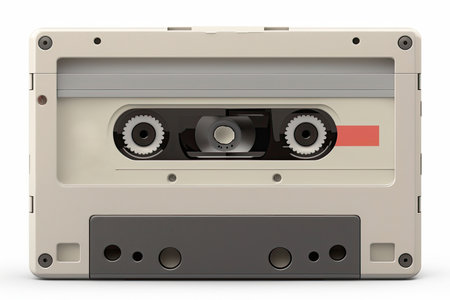 Old cassette tape isolated on white. Generative AIの素材